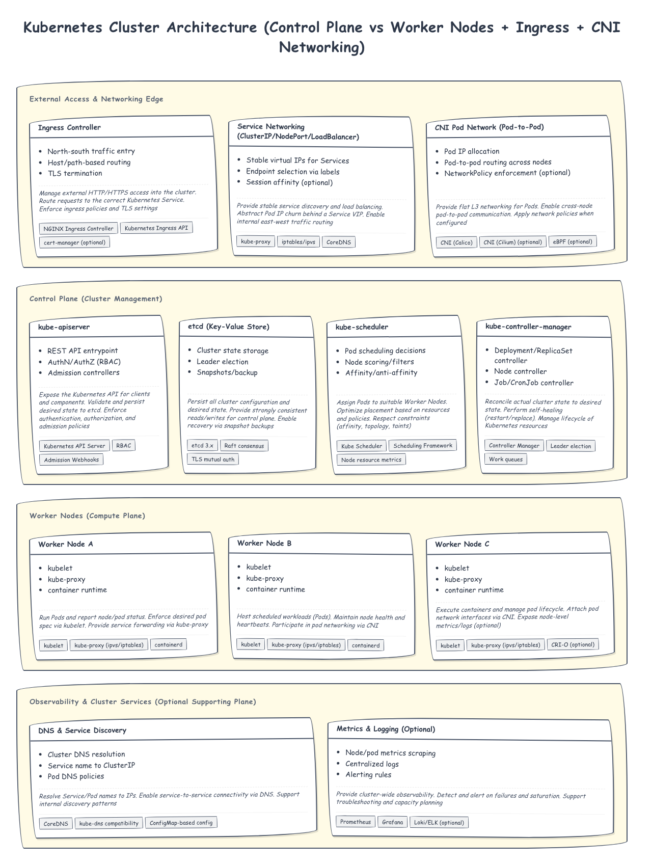 Kubernetes Cluster Architecture architecture diagram