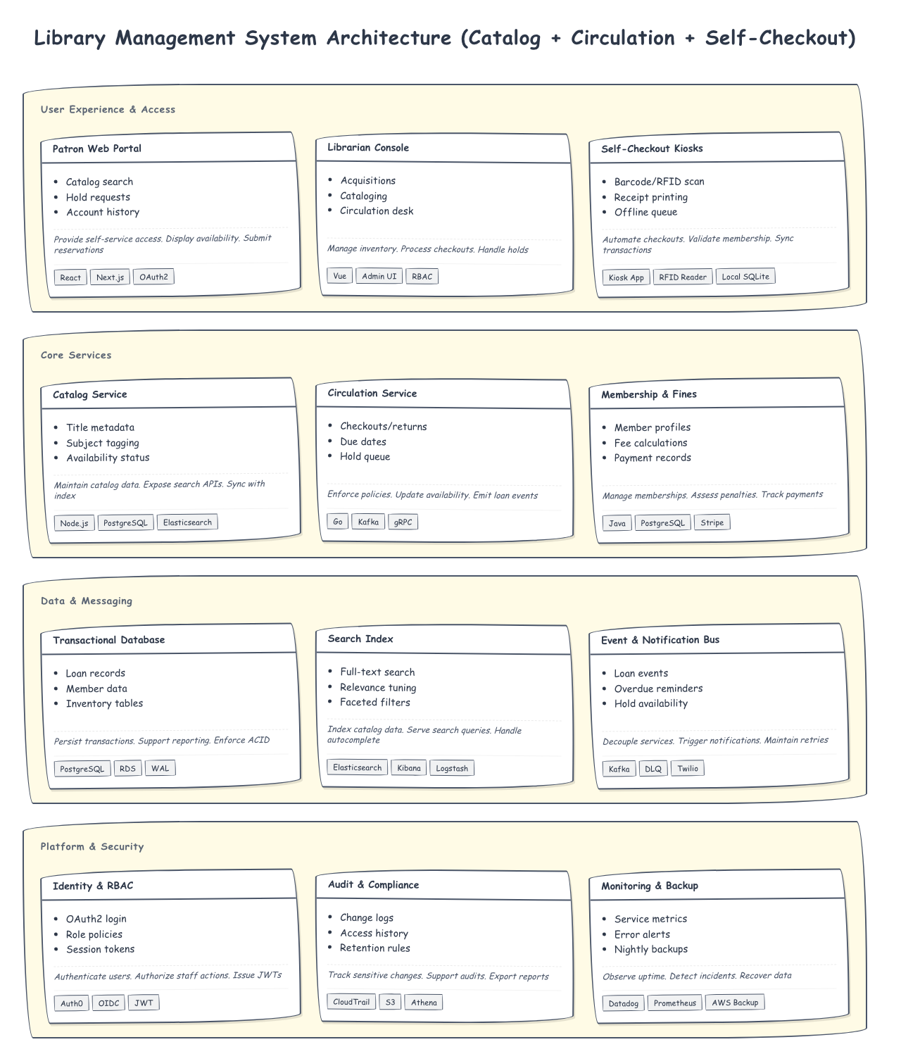Library Management System Architecture architecture diagram